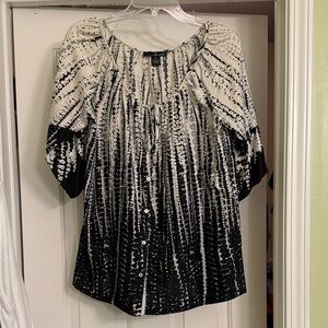 Willi Smith Black and Cream Blouse